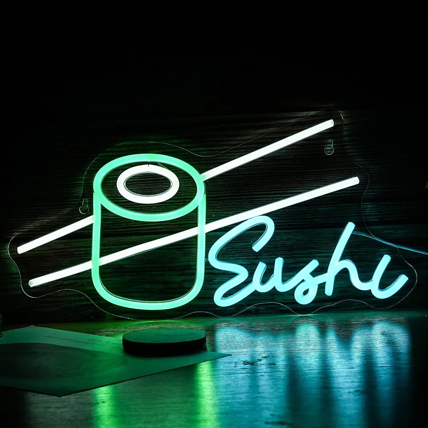Sushi Neon Sign Bar Wine Glass LED Neon Light Sign USB Powered for Game Room Man Cave Club Bar Shop Wall Birthday Party Decor
