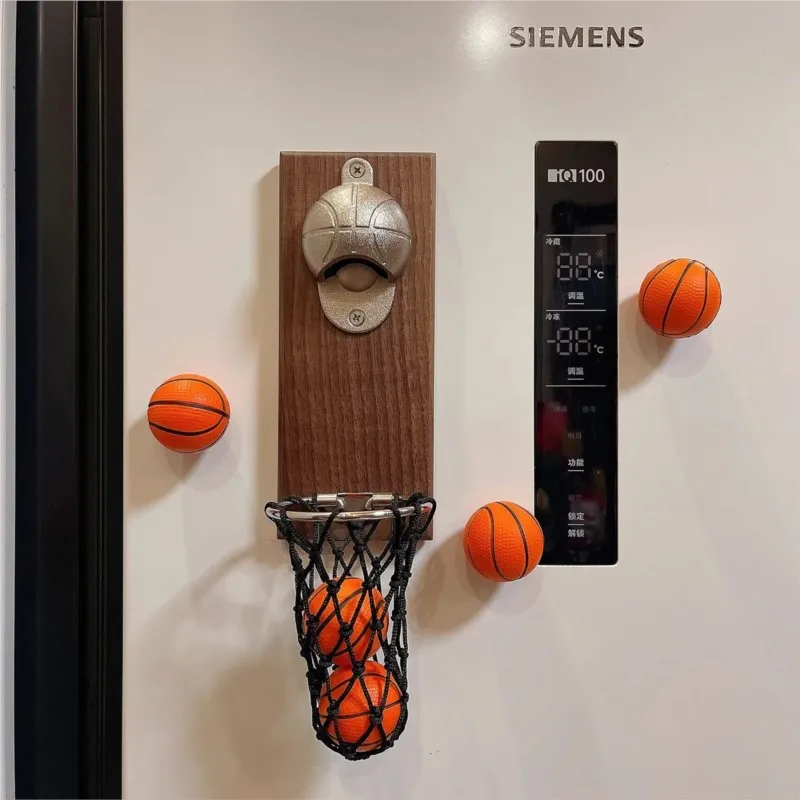 

Creative Bottle Opener Refrigerator With Magnetic Stickers Billiards Design Bottle Opener Football Basketball Bottle OpenerZI104
