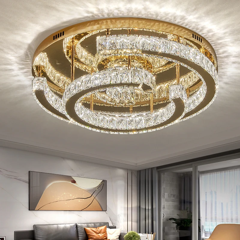 Modern Light Luxury Gold Ceiling Ceiling Ceiling LED Crystal Light Home Living Room Master Bedroom Dining Room Kitchen Lighting