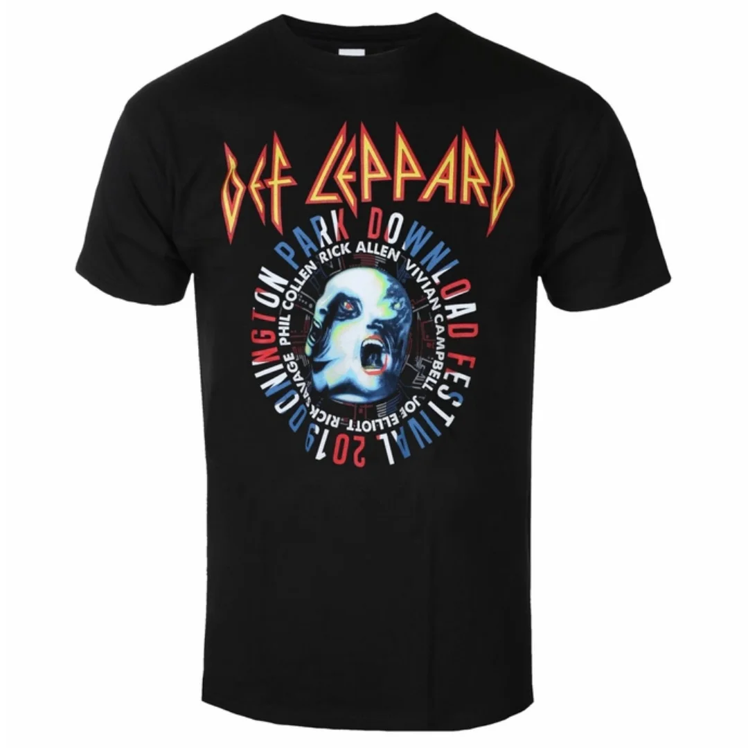 Def Leppard - Download Fest 2019 Camiseta informal con estampado moderno, camiseta de algodón, camiseta unisex para fanáticos de la banda Street Classic