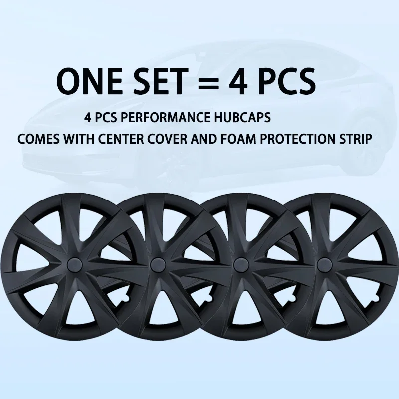 4PCS Hub Cap for Tesla Model Y 19 Inch Performance Full Rim Cover Hubcap for Gemini Accessories Wheel Cap Wheel Parts 2018-2024