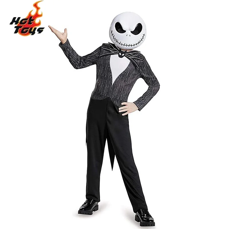 Child The Nightmare Jack Skellington Cosplay Costume Jack Before Mask Cos Bodysuit Suit Halloween For Boys Girls Kids Christmas