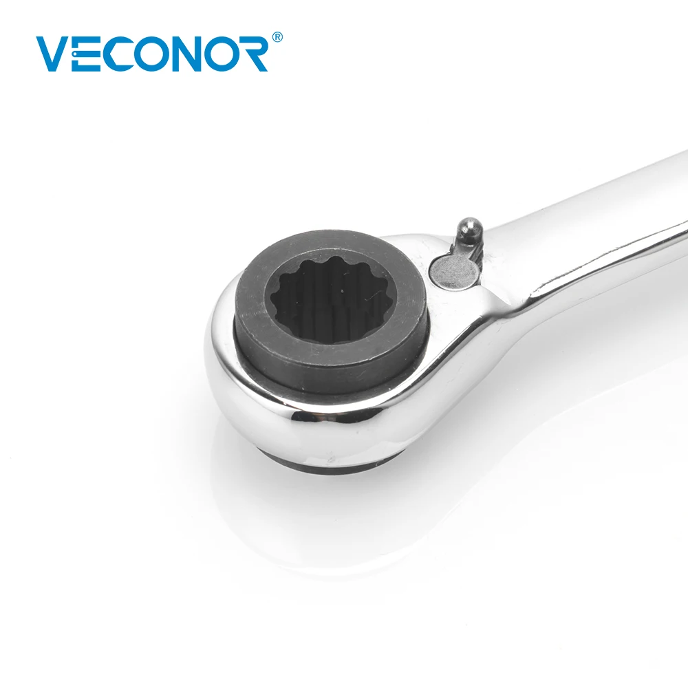 Veconor Professional Double Ratchet 72T Spanner Wrench 4 In 1, 8x10x12x14mm