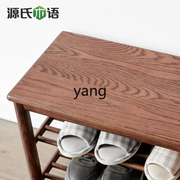 مقعد تغيير الأحذية من الخشب الصلب TGF، باب منزلي يرتدي الأحذية، مقعد من خشب البلوط، خزانة أحذية بسيطة للجلوس #4