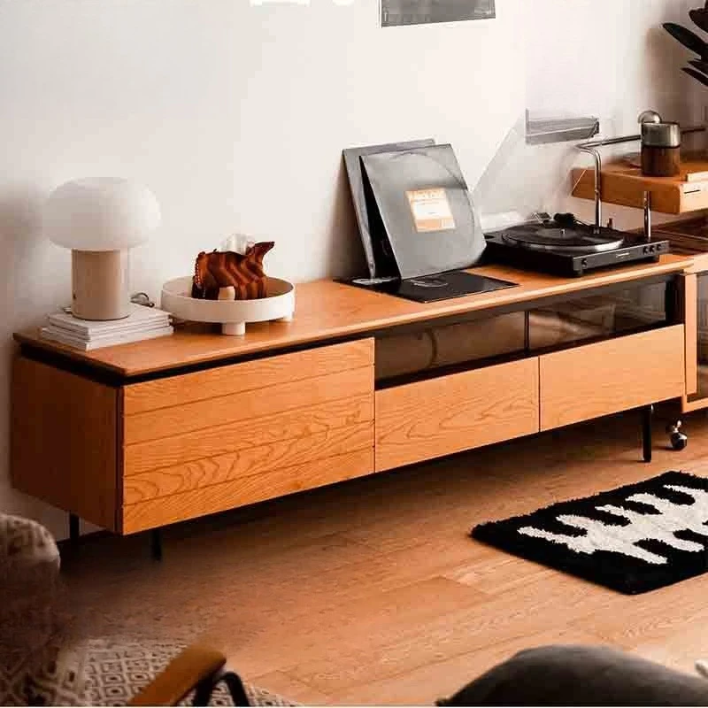 

Solid wood TV cabinet, cherry wood locker, coffee table TV cabinet combination