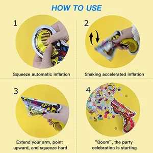 5/10/20pcs Handheld aufblasbare Konfetti Boom Feuerwerk Waffen Konfetti Poppers Geburtstagsfeier Feierlichkeiten Hochzeit 12 Hauptverkaufskanone - №9