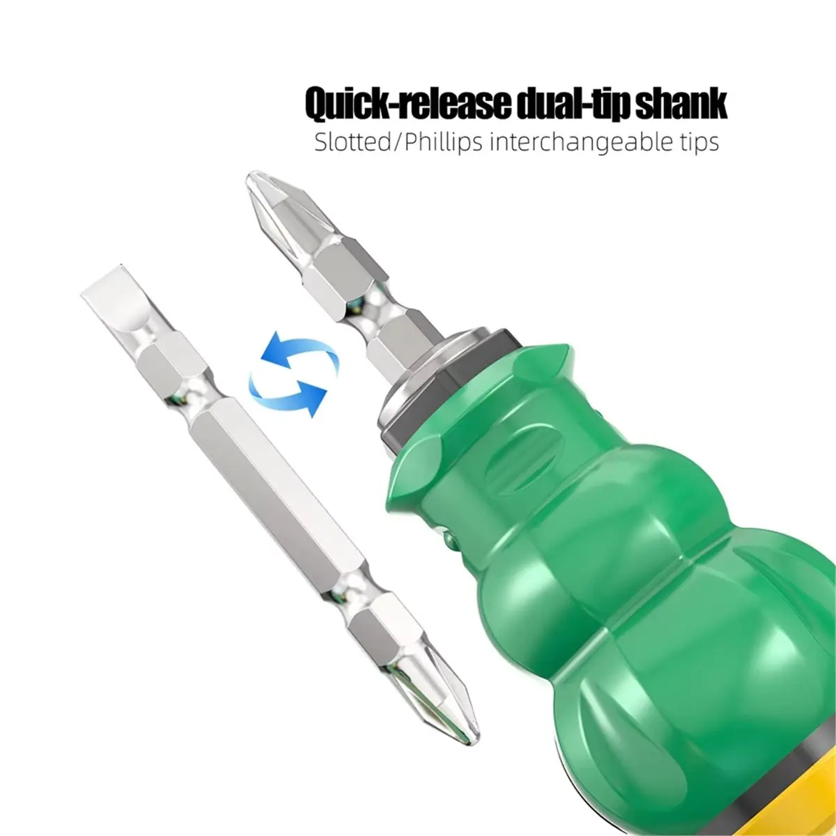 Budget-Friendly-Short Handle Screwdriver Two Way Mini High Hardness Hand Tool for Home Repair and DIY Projects