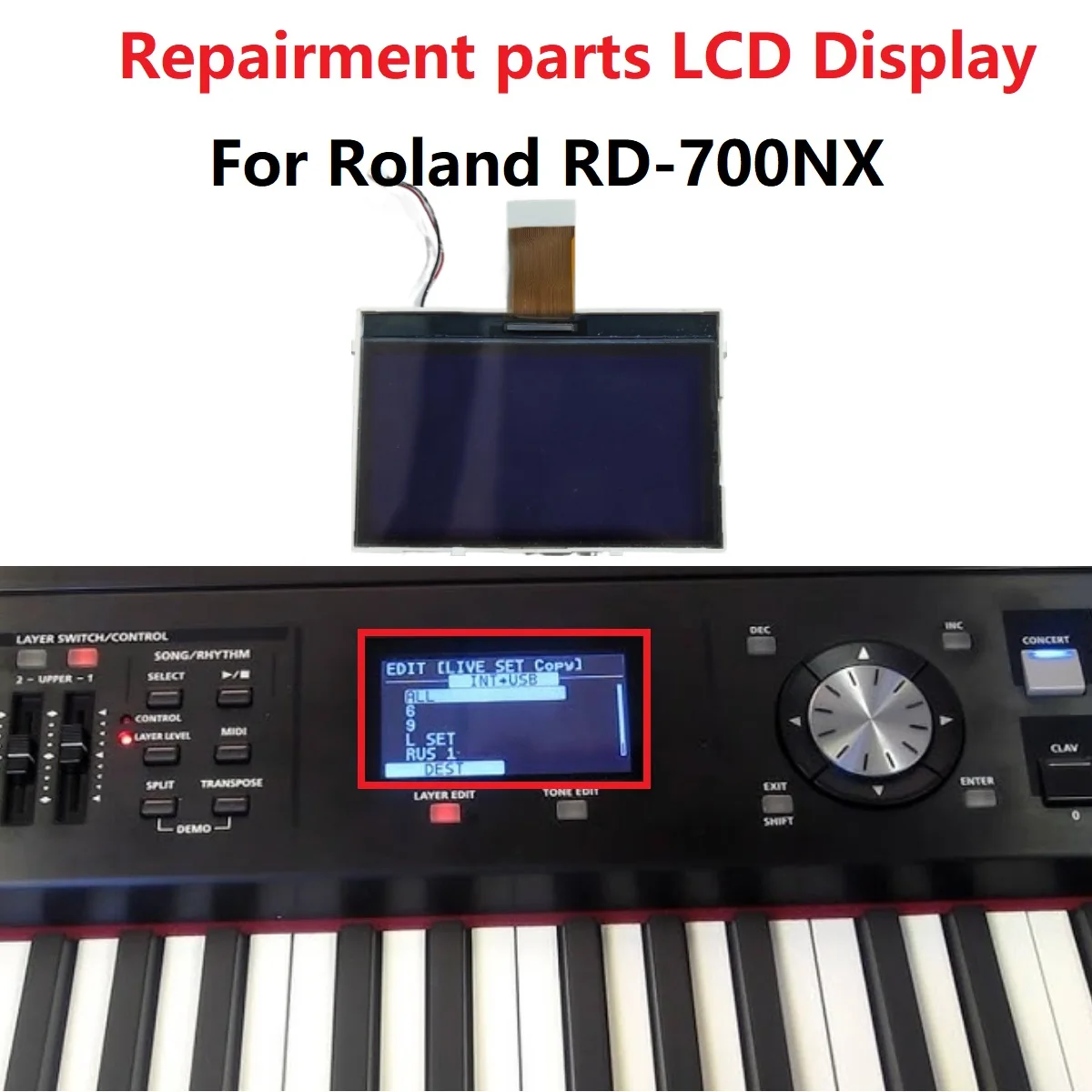 

Original Dispaly For Roland RD-700NX 88-Key LCD Matrix Screen Repair