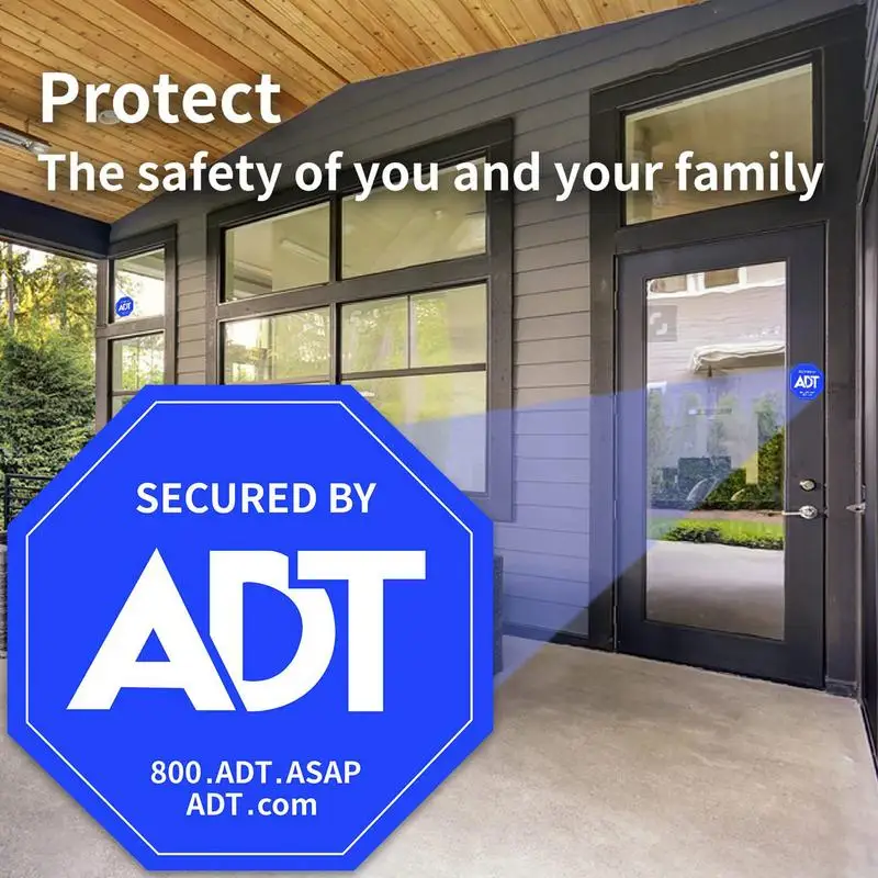 Waterproof Security Sticker for Window Warning ADT Window Sticker Waterproof Material Sticker Decal for Hotel Home Store and