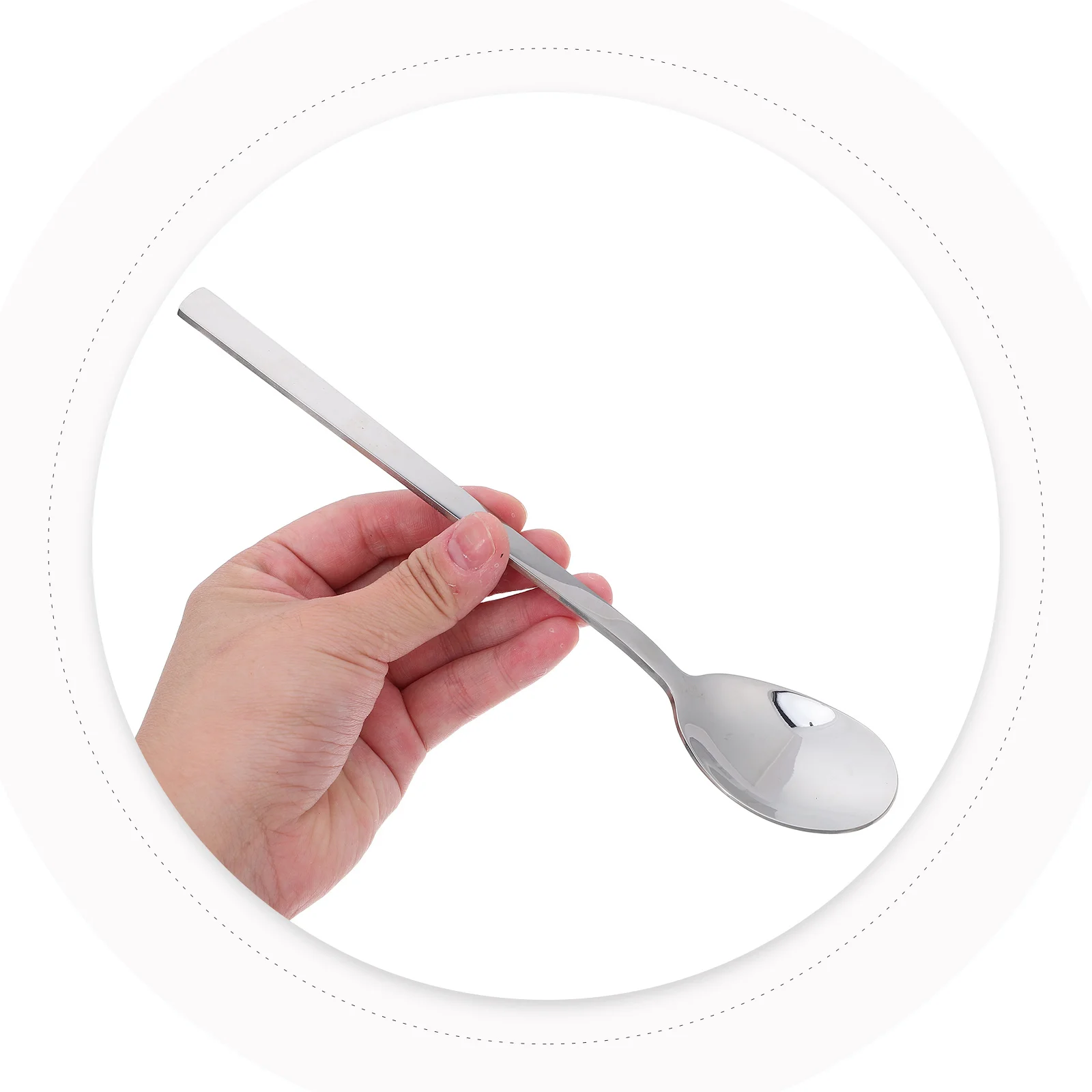 

5pcs Stainless Steel Dessert Spoons 8" Mirror Polished Tea Spoon Set For Afternoon Tea Dessert Serving Rustproof Dishwasher Safe