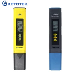 Ketotek Digital PH Meter Thermometer ATC TDS&EC Temperature Tester Celsius Fahrenheit degrees for Aquarium Pool Wine Urine Water
