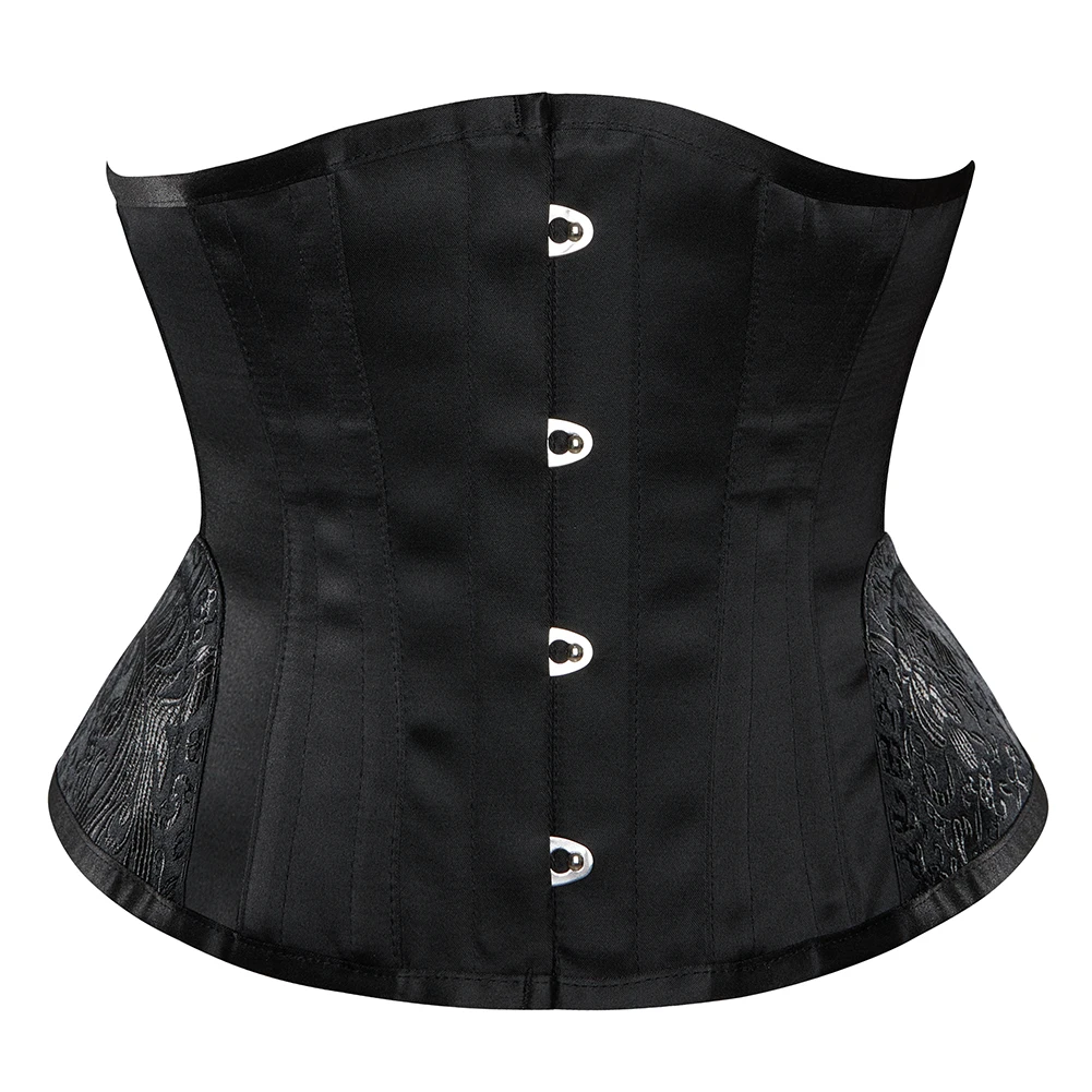 Vintage Underbust Corset Women 14 Steel Boned Waist Cincher with Curved Hem Bustiers Corselet