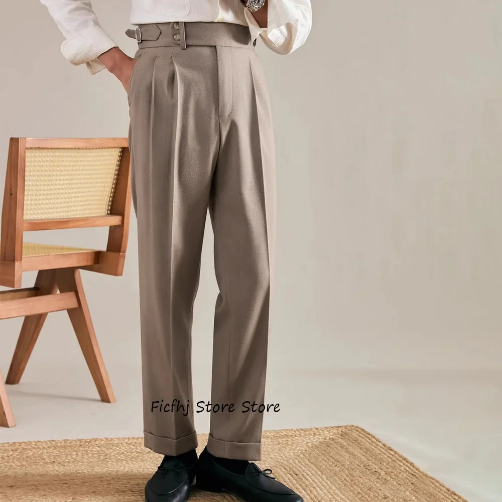 

Men's Trousers Casual Pants for Man Solid Color Straight Leg Polyester Fiber Work Trouser Tailoring Classic Clothing