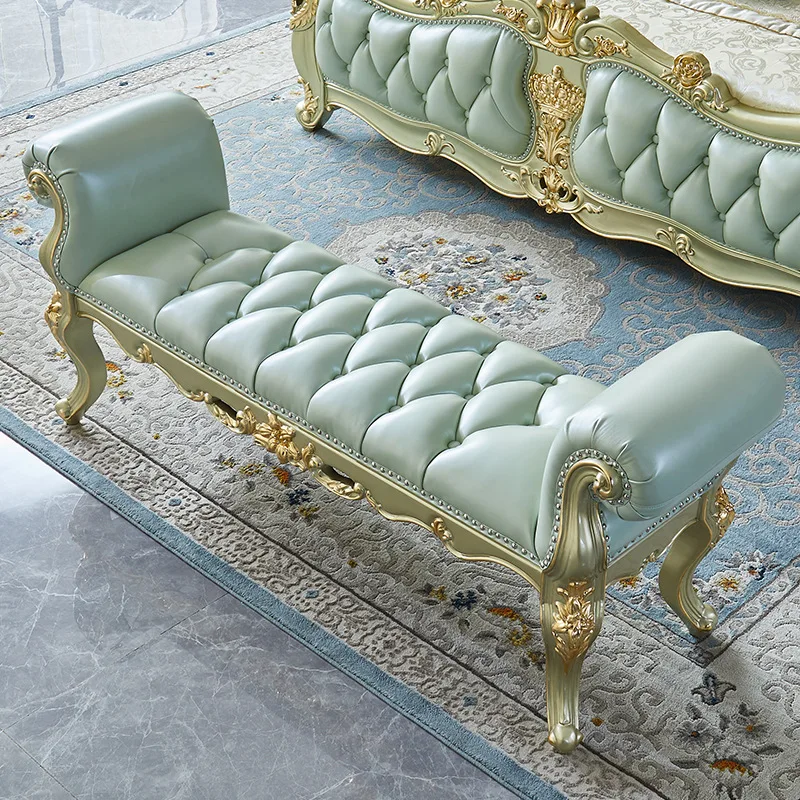 European style bedside stool, all solid wood, bedside stool, master bedroom furniture, shoe change