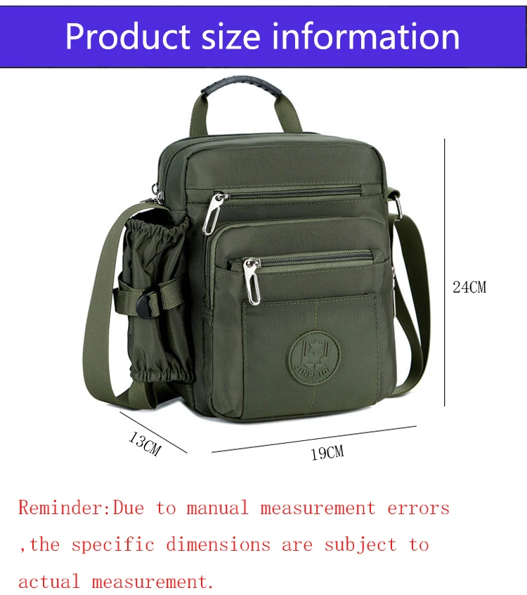 Bolsa de ombro masculina de nylon, casual crossbody, impermeável, esporte ao ar livre, ciclismo, moda conveniente, grande capacidade, tendência de verão