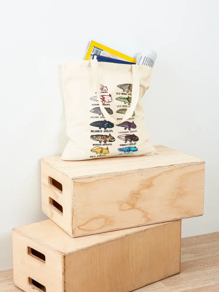 axolotl morphs and colors Tote Bag cute pouch bag shopper bags bag for beach canvas bags