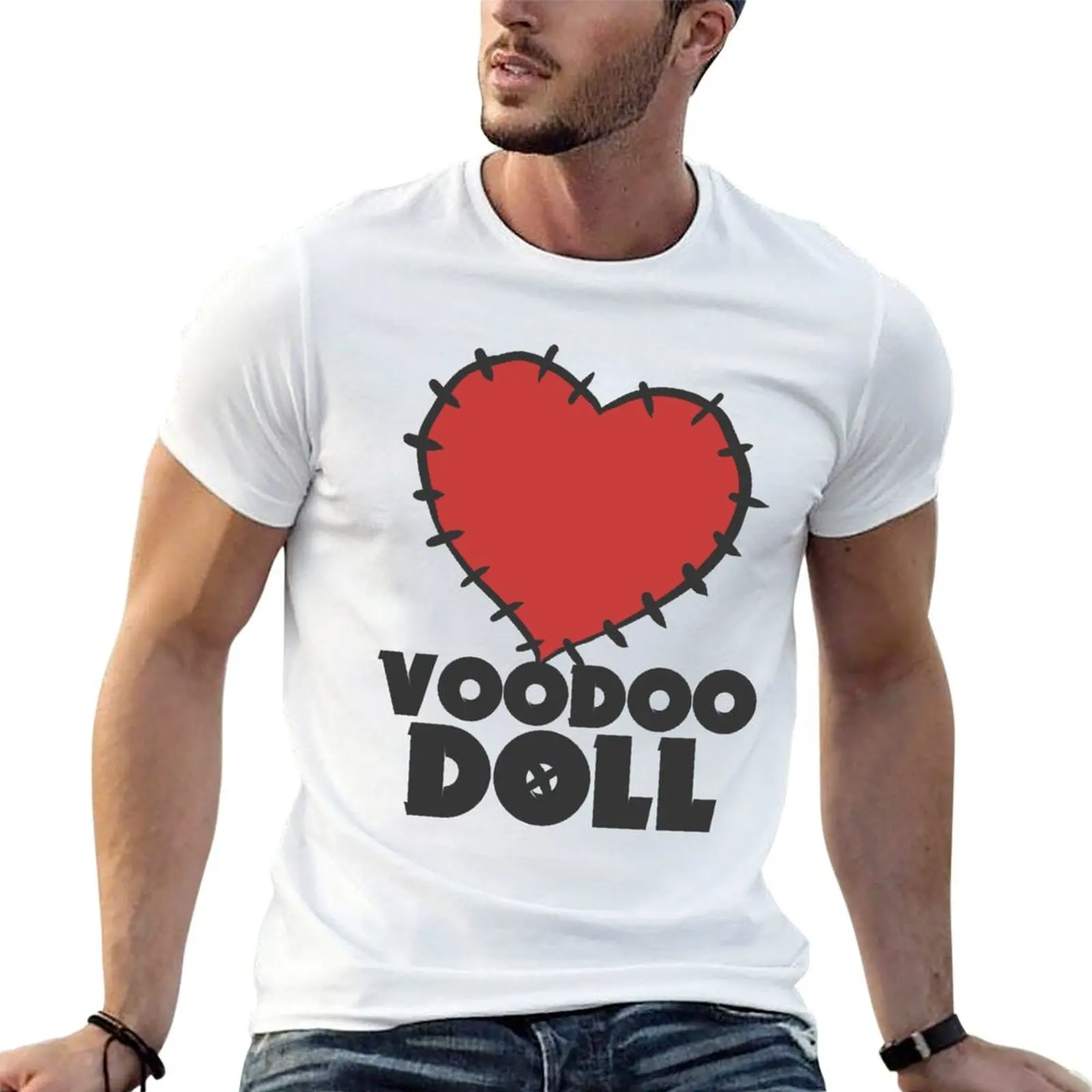 Alluring Magic Dummy Human Danger Vixx Voodoo Doll Heart pop T-Shirt Simple Print Design T-Shirt