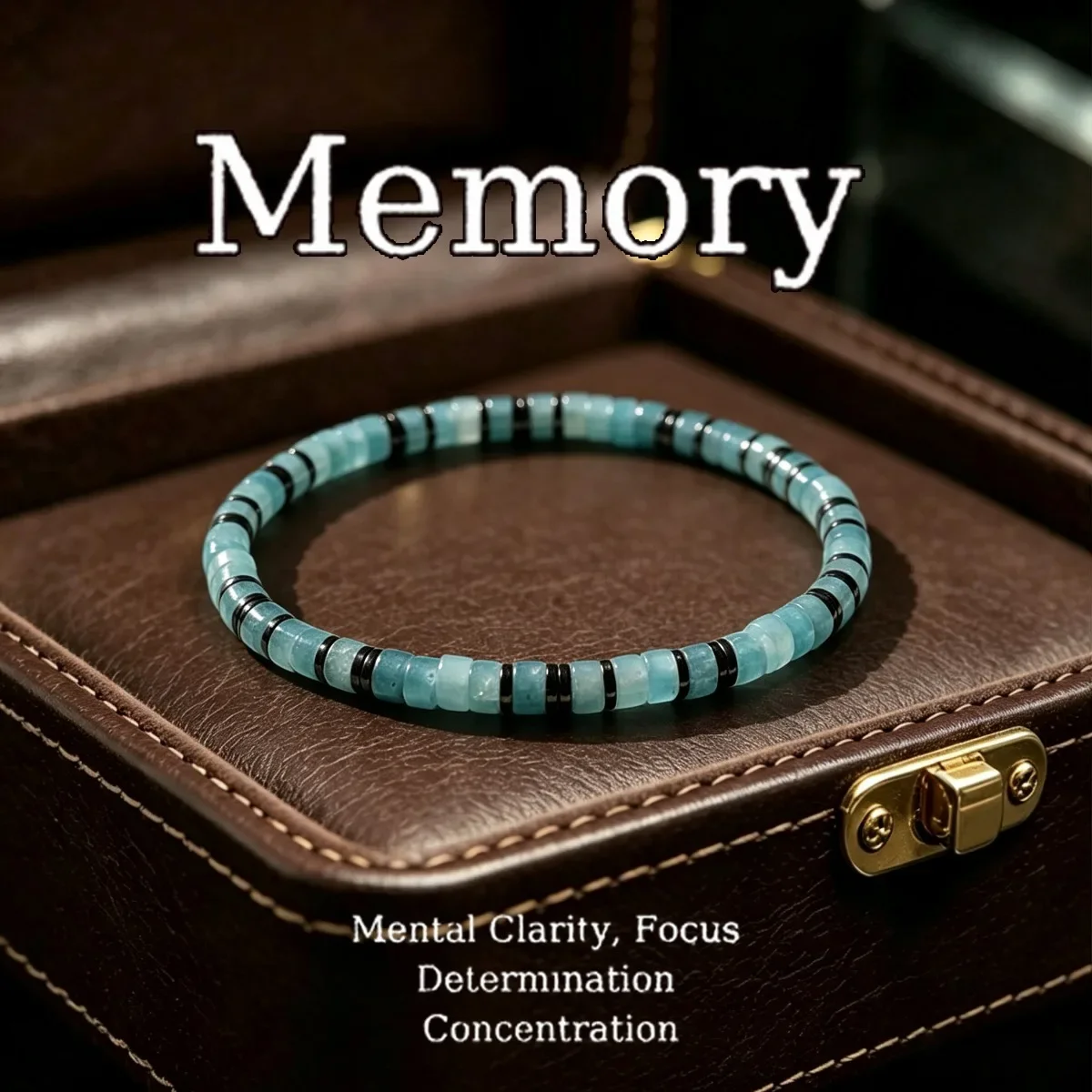 1pc Retro navy blue elastic flat bracelet, symbolizing firm will and strong belief, fashionable wrist jewelry for men and women