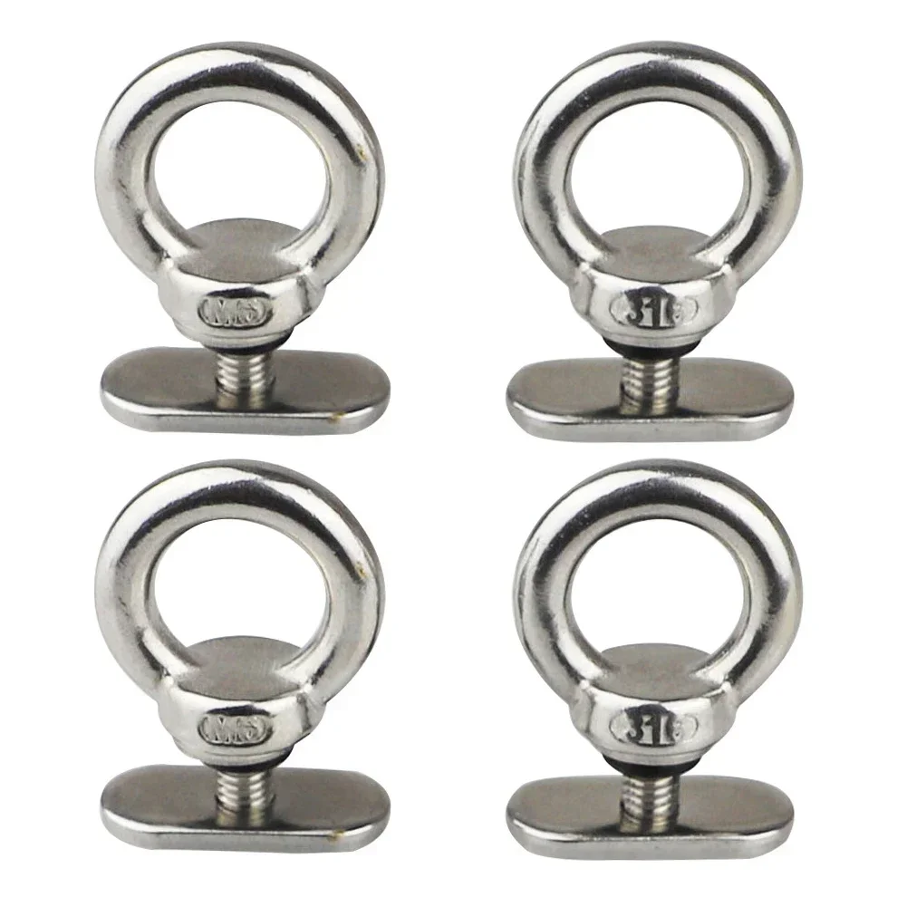 4pcs M6 Lifting Eye Nut Track Mount Tie Down Eyelets,Kayak Track Accessories M6 Bolt For Bunge Kayak Accessory Hold Bungee Cord