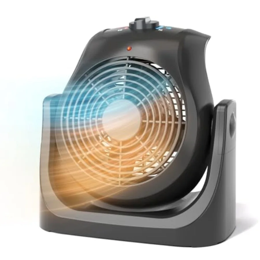 

2 in 1 Heater and Fan Combo, Portable Heating and Cooling Fan, Personal Air Calculator Fan with 45° Adjustable, 2 Wind Speeds a