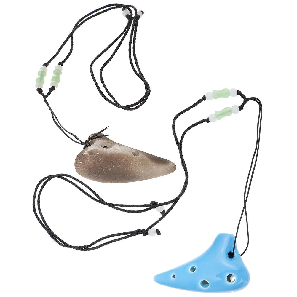 

2Pcs Mini Ocarina 6 Hole Professional Practice Musical Instrument Lightweight Compact Portable Beginner Student Ocarina Necklace