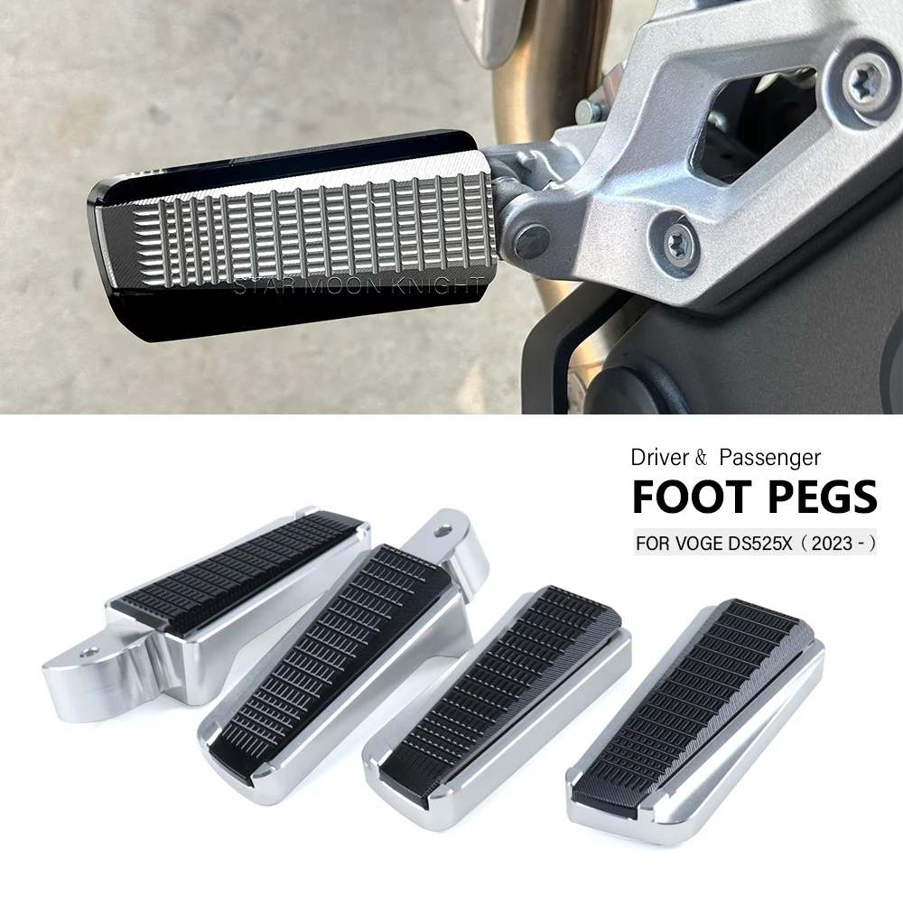 For VOGE 525 DSX DS525X 2023- Motorcycle Accessories Pedal Extension Driver Foot Pad Passenger Footrest Expand Anti-slip Parts