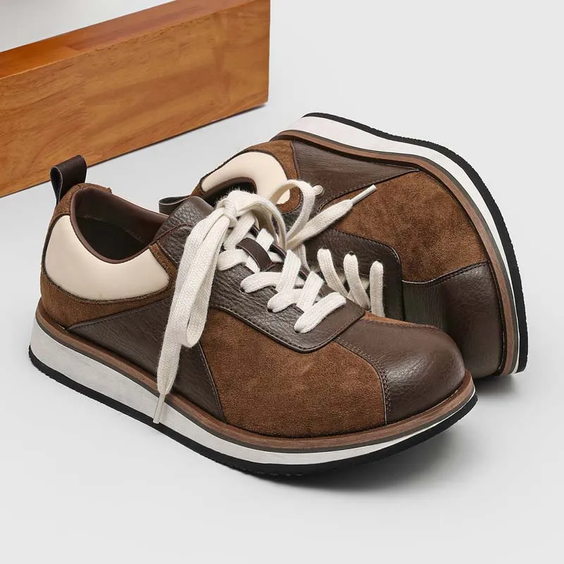 Men Retro High-end Feeling Forrest Gump Shoes Color Blocking Breathable Comfortable Outdoor Casual Sports Board Shoes