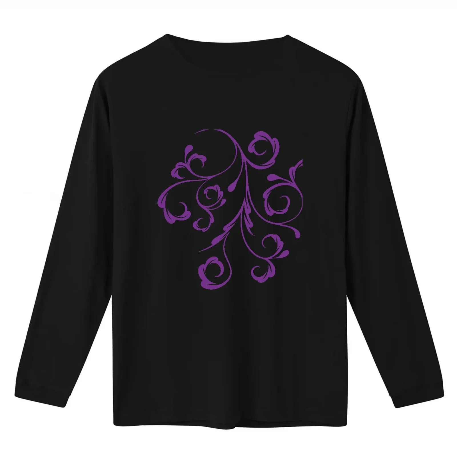 Purple Swirl T-Shirt Summer Casual Cotton Tee Oversized Streetwear Tops Vintage Graphic Print Loose Fit Short Sleeve