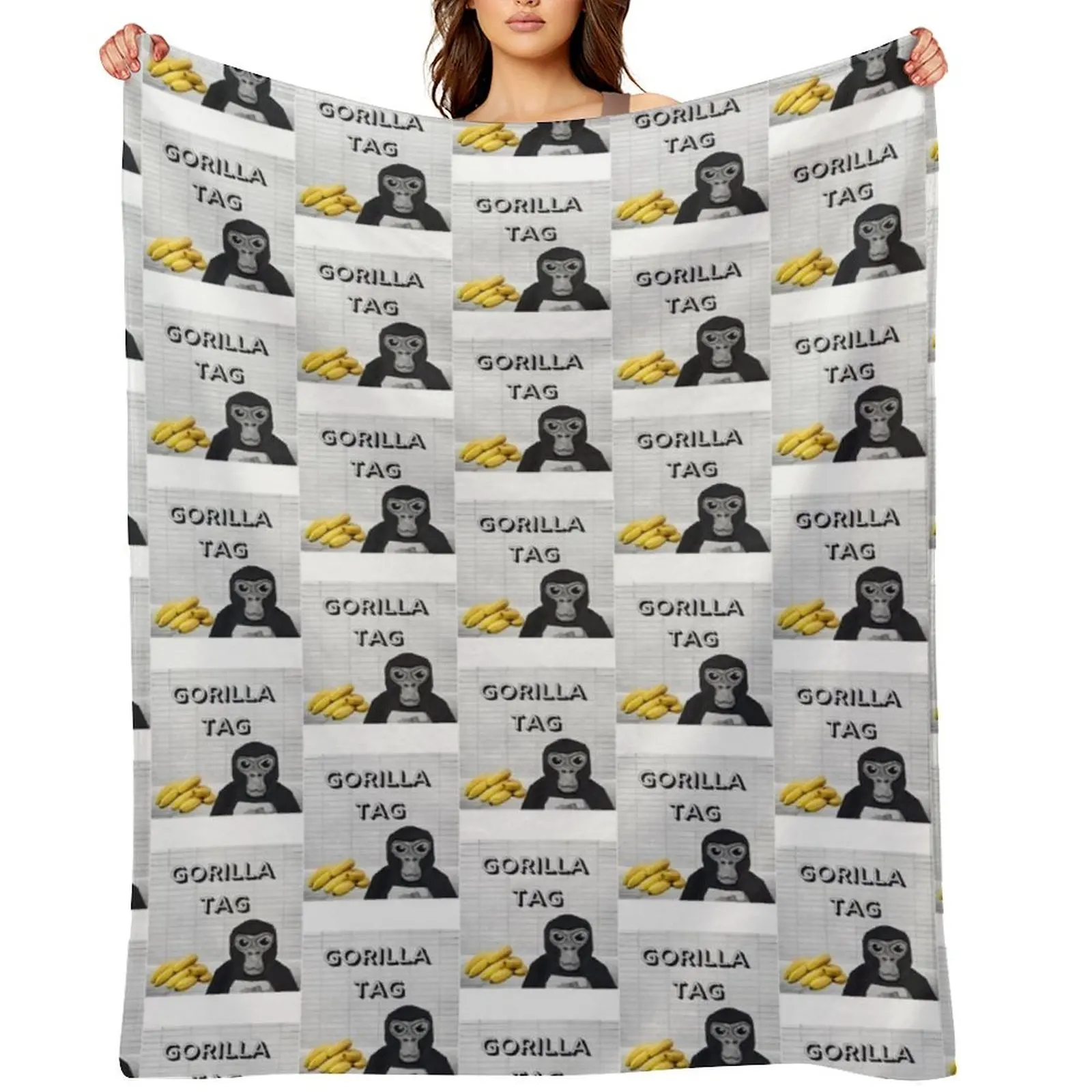 

Gorilla Tag Bananas Throw Blanket Decorative Sofas Soft Retros halloween Blankets