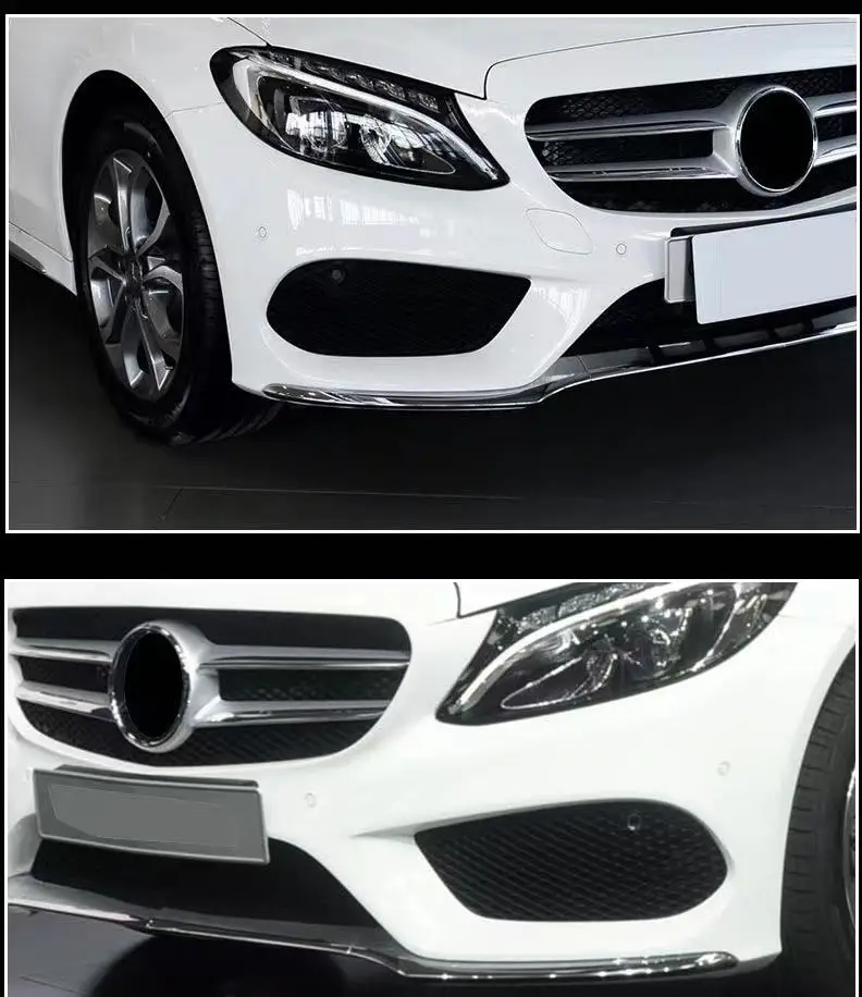 Front Bumper Chrome Strip for Mercedes Benz C-class W205 Wholesale Bright Lip Trim Shovel Big Surrounded