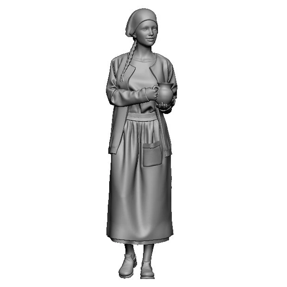 1/35 Civilian Girl WWII, Resin Model figure soldier, Unassembled and unpainted kit