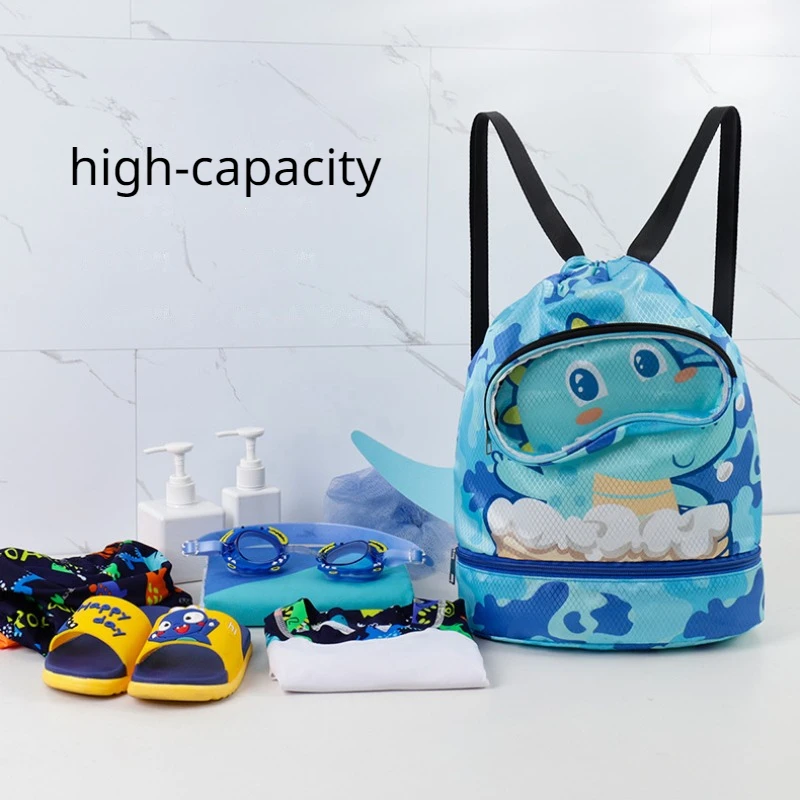 Waterproof Kids Backpack for Swimming Children Wet Dry Separation Bag Student Cartoon Travel Sea Pool Beach Storage Bag