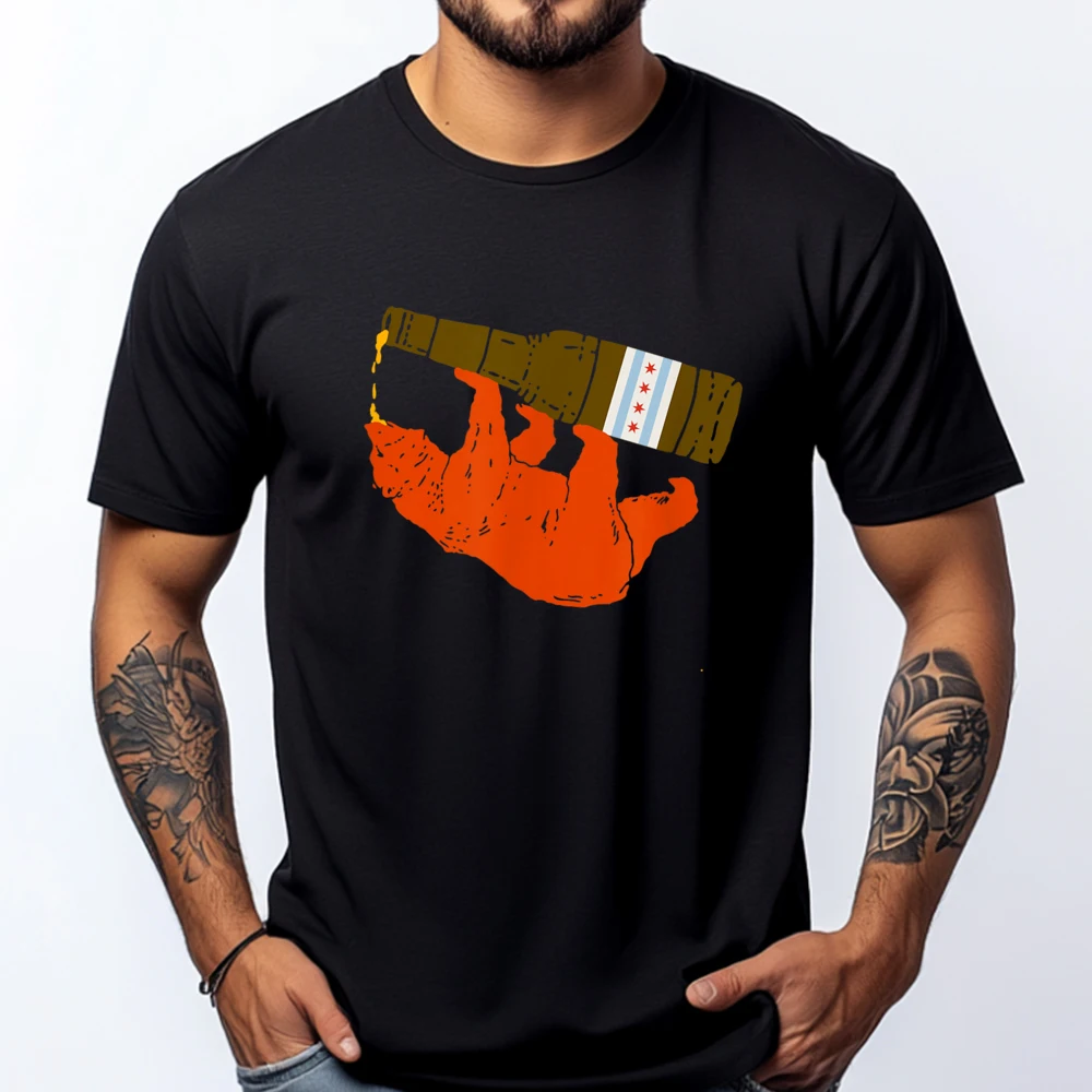 

CHICAGO BEER DRINKING Funny Drunk Orange Bear T Shirt Free Shippping Items Lowest Prices Graphic T Shirts Printed