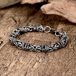 Vintage Braided Stainless Steel Men's Bracelet Hip Hop Simple Braided Lantern Hand Chain For Male boyfriend Trendy Bangle Gifts