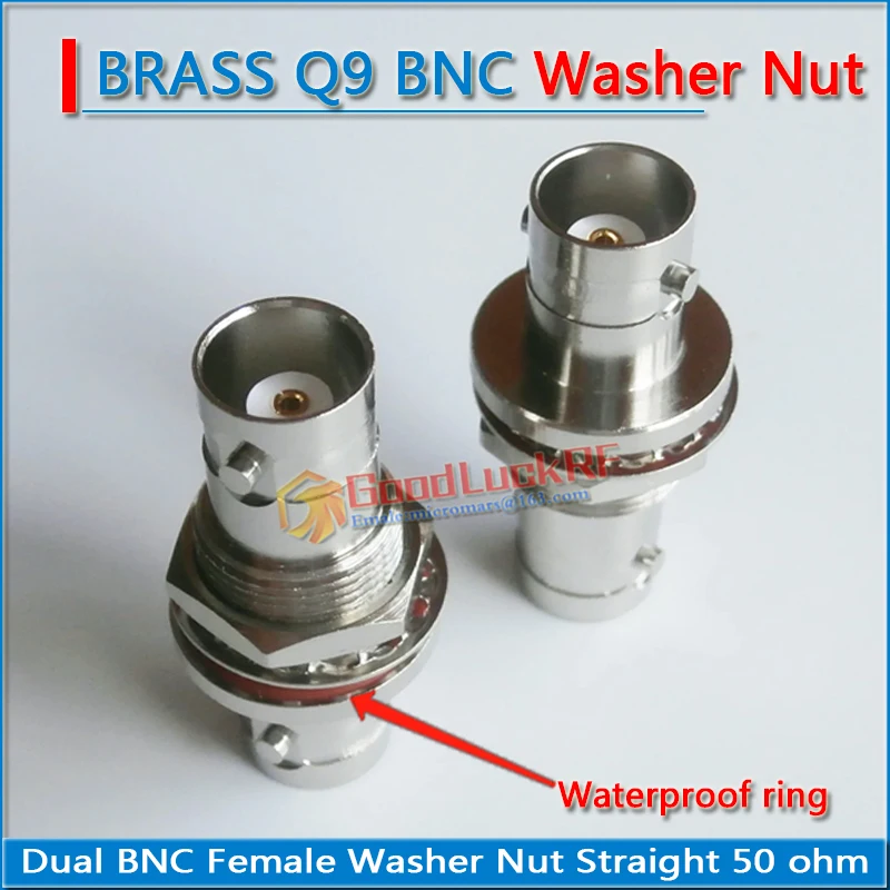 

BNC To BNC Connector Socket Q9 BNC Female To BNC Female Plug O-ring Waterproof Bulkhead Panel Mount Nut Nickel Brass RF Adapters