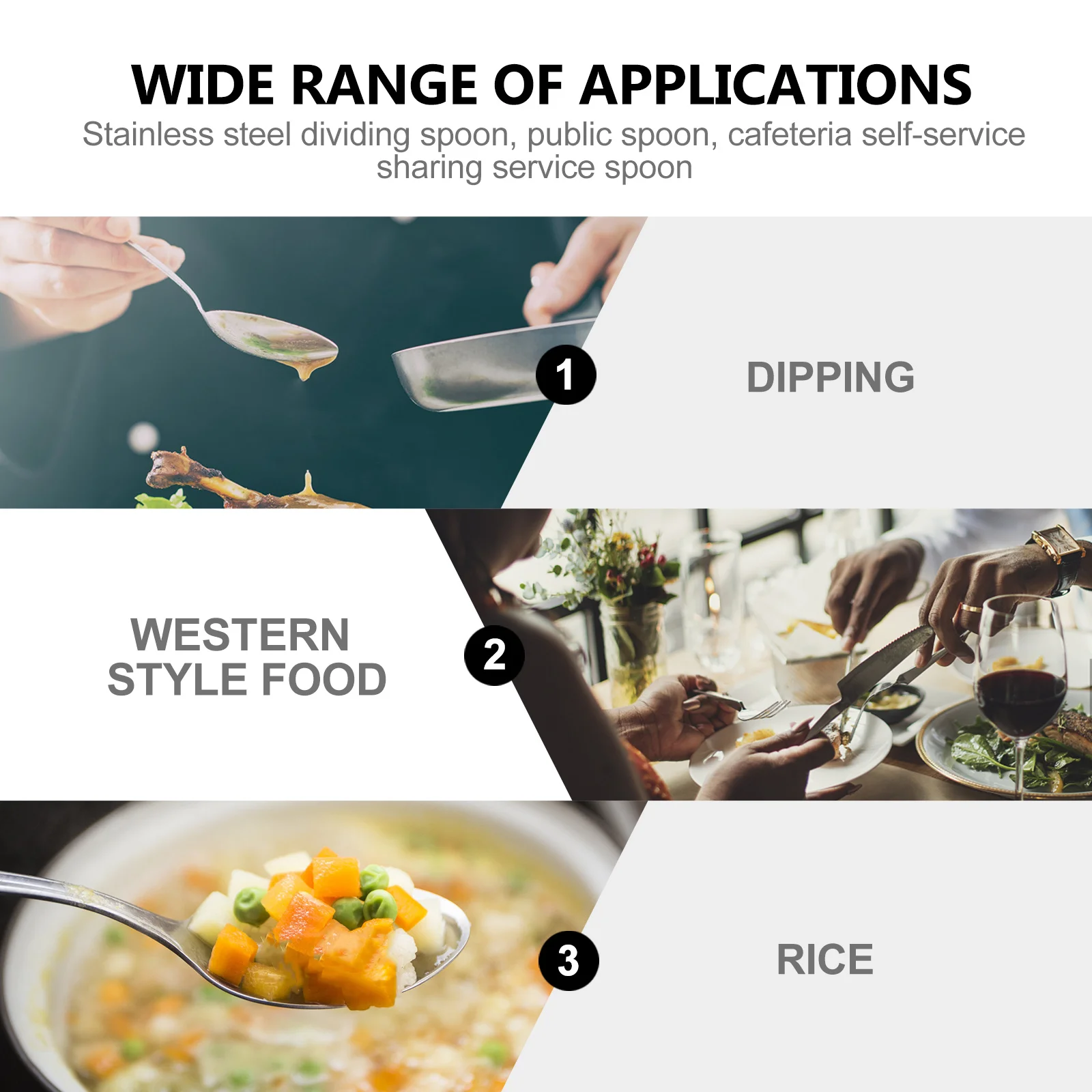 

4Pcs Stainless Steel Rice Ladles Large Size Rustproof Serving Spoons for Home Hotel Kitchen Gadgets Food Spoon