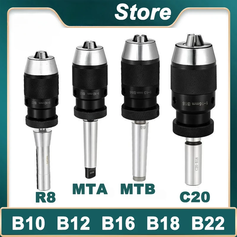 B10 B12 B16 B18 B22 Self-tightening Drill Chuck MT1 MT2 MT3 MT4 MT5 R8 C10 C12 C16 C20 Rod Automatic machining Lathe tools