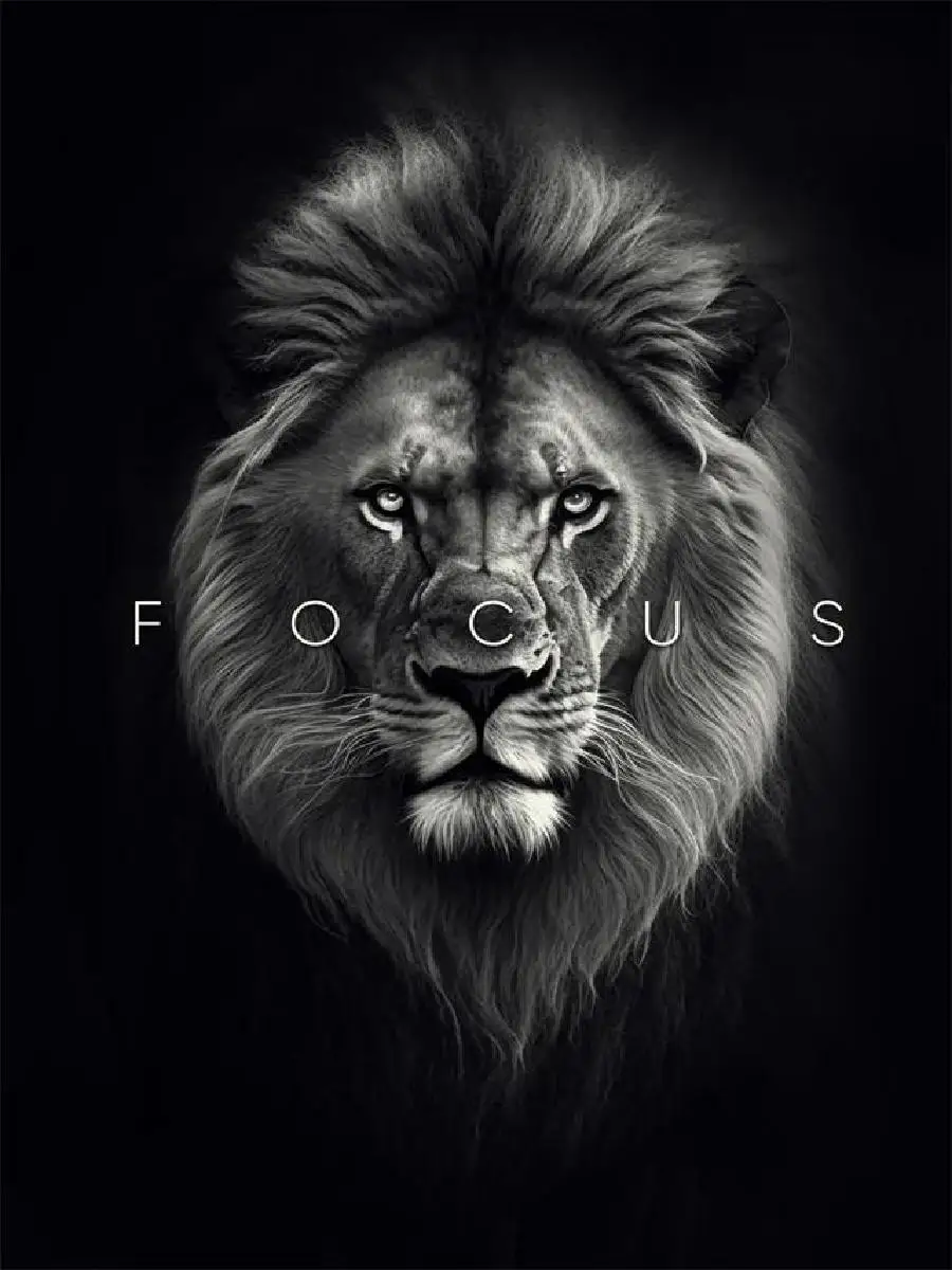 Motivational Animal Canvas Poster  Inspiring Lion  Panther Wall Art for Focus and Conquering Fear