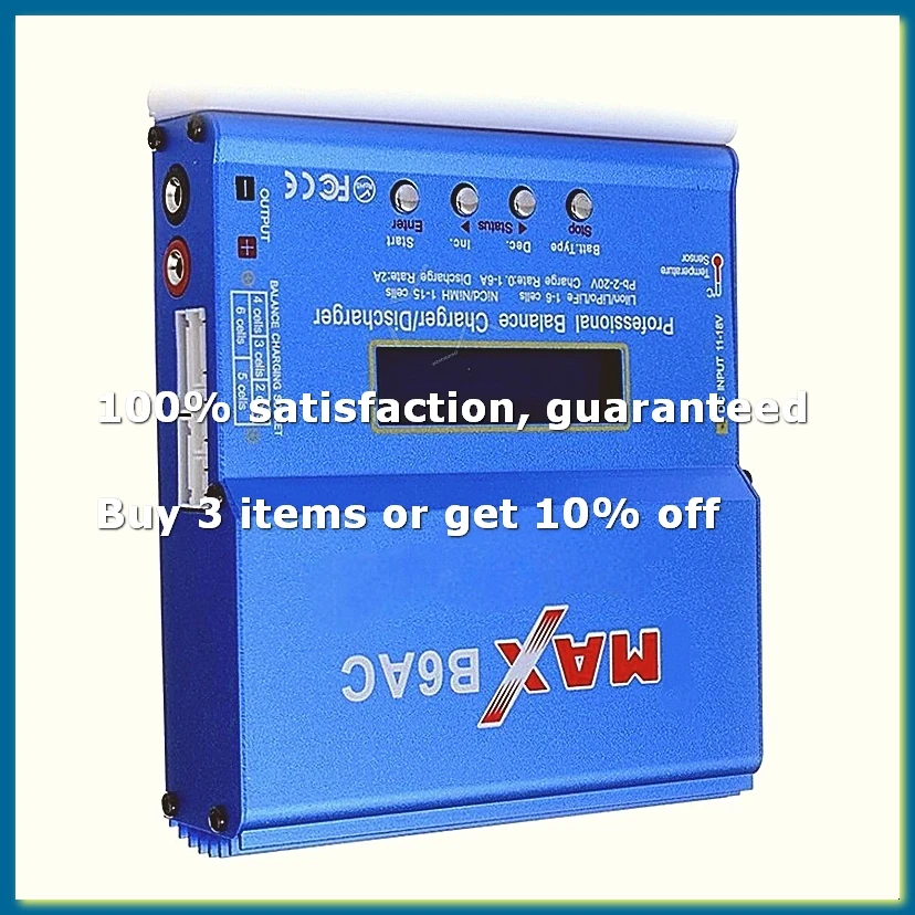 B6AC 80W 6A RC Charger Digital LCD BalanceCharger for Li-Ion LiFe NiMH NiCd PB Lipo Battery with DischargingFunction(EU)-A09I