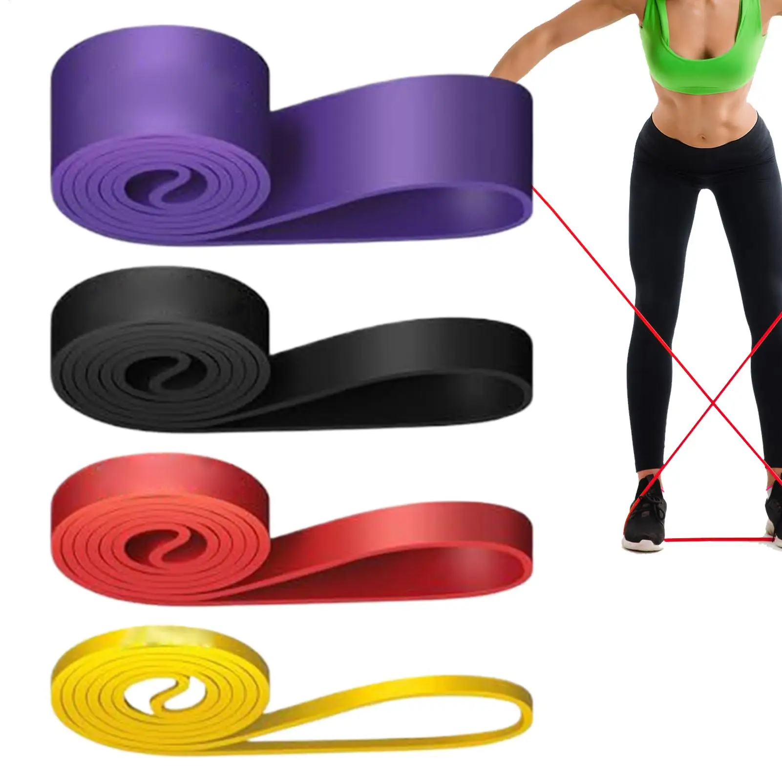 

Эспандеры, 4 шт., эластичные ленты для тренировки мышц, портативное оборудование для фитнеса для тренировки мышц, йоги, пилатеса, тренировок в тренажерном зале
