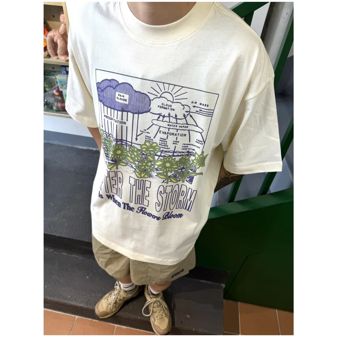 الأمريكية الرجعية المتضخم الرسم تي شيرت الصيف موضة الرياضة القطن الخالص تي شيرت رجالي ملابس الأطفال المحملة Y2k امرأة