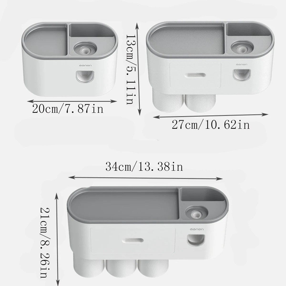 Toothbrush Holders for Bathrooms4Cups Toothbrush Holder Wall Mounted with Toothpaste Dispenser  LargeTray2 Cosmetic Drawer