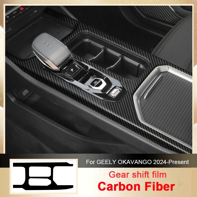 

Car Carbon Interior Sticker Auto Lifting Window Panel Decal Gear Inner Door Protective Film For GEELY OKAVANGO 2024-Present LHD