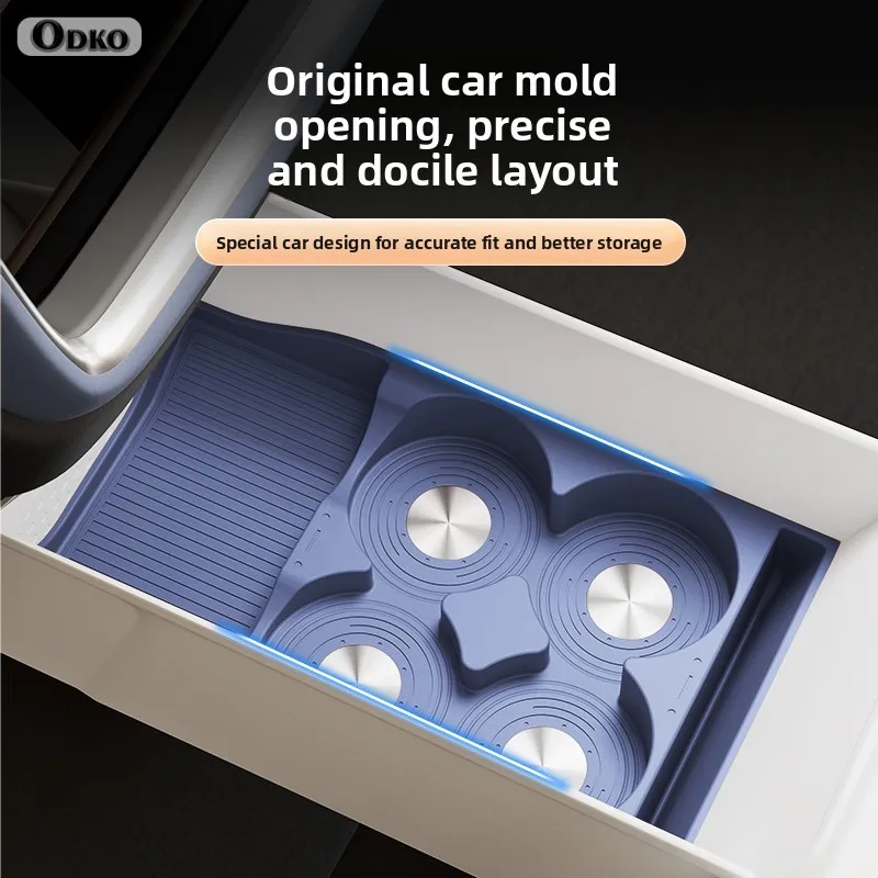 For Xiaomi YU7 2025 Rear Row Refrigerator Silicone Pad Waterproof Drinks Holder Non-slip Water Cup Holder Pad Accessories