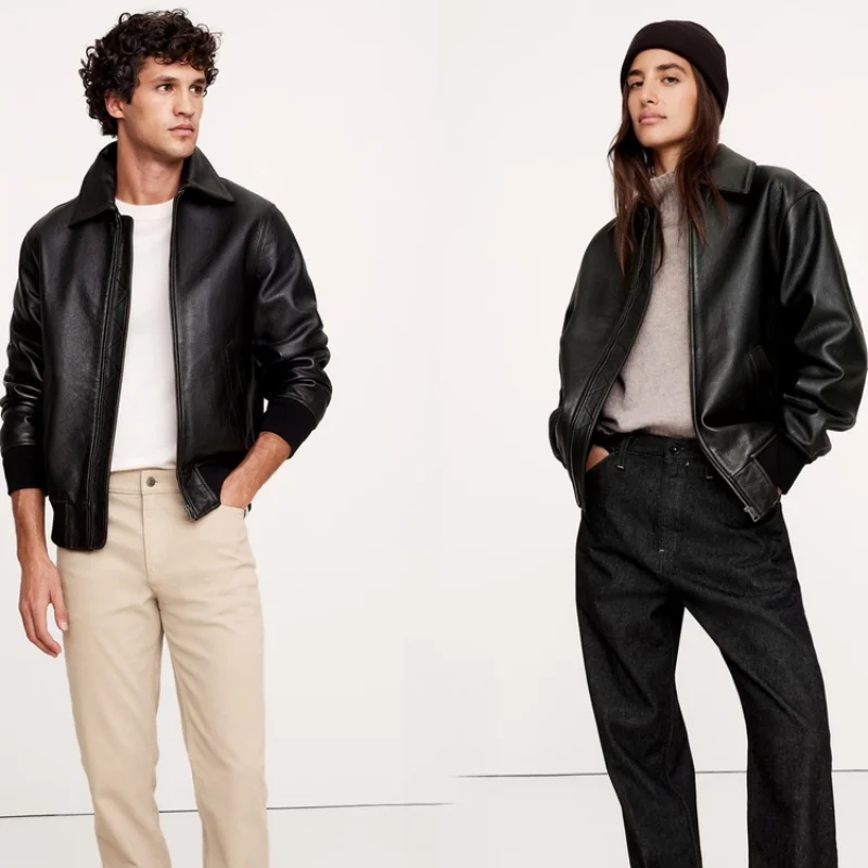 Unisex Oversized Heavyweight Full-Grain Vintage Cowhide Leather Jacket real leather jacket for man woman