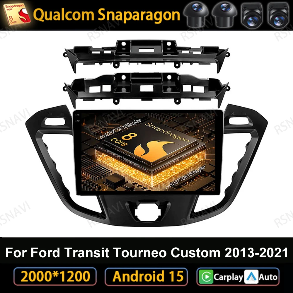 

Car Radio Android 15 For Ford Transit Tourneo Custom 2013-2021 Viedo Player 5G WIFI Navigation Qualcomm Head Unit Autoradio GPS