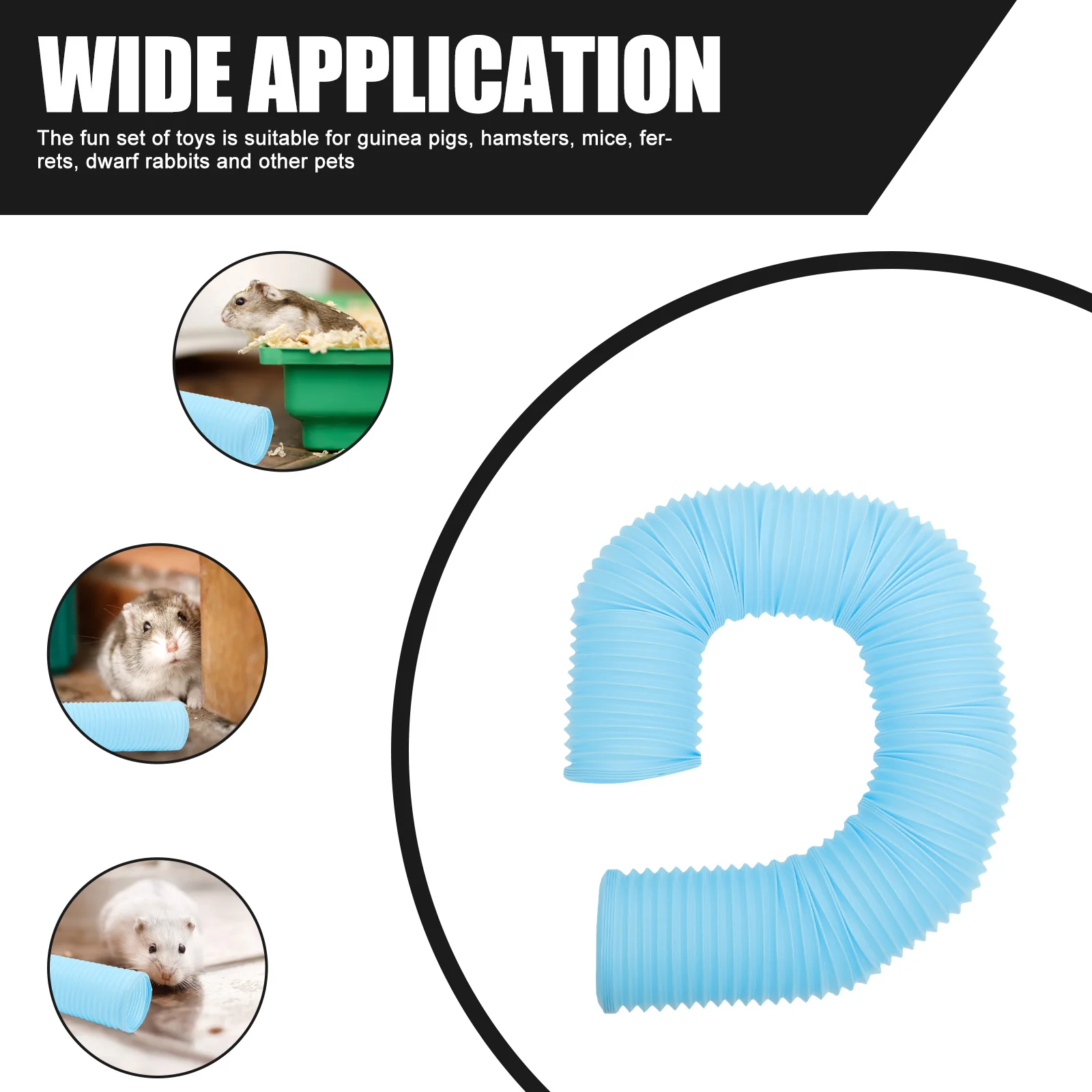 نفق الهامستر البلاستيكي، أنبوب مرن قابل للطي لمخبأ الحيوانات الصغيرة، نفق التمرين لمجموعة ملحقات القفص #3