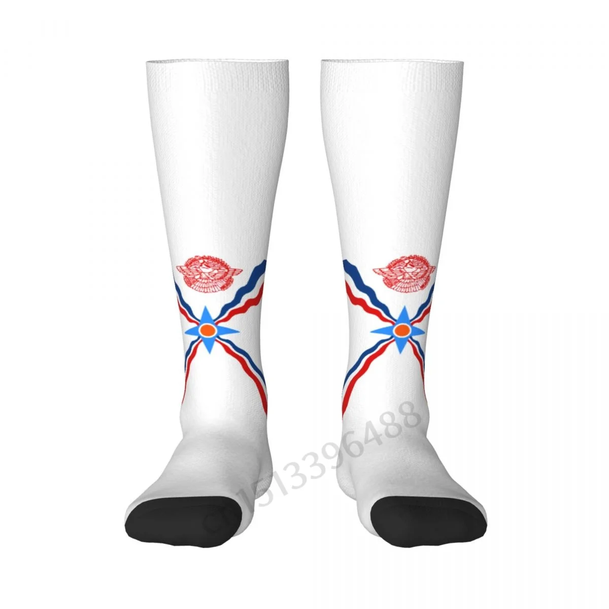 

Полиэстеровые носки с 3D принтом в виде флага Адирии для мужчин и женщин, повседневные носки высокого качества Kawaii, уличные носки для скейтборда