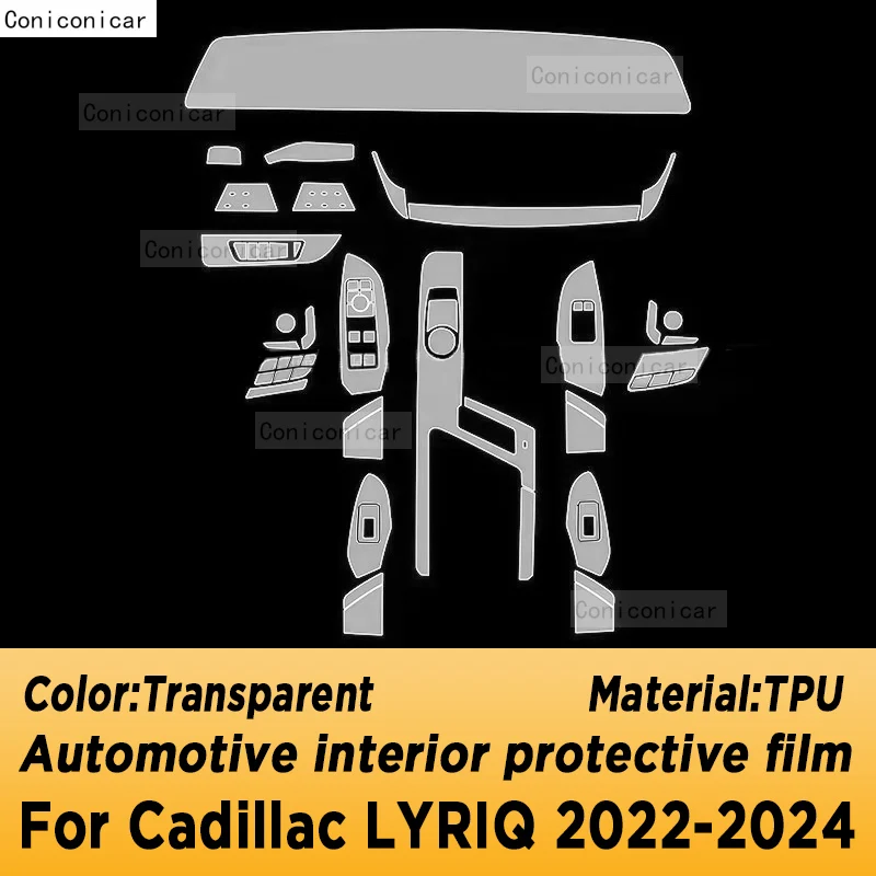 For Cadillac LYRIQ 2022-2024 Gearbox Panel Navigation Automotive Interior Screen Protective Film TPU Anti-Scratch Sticker