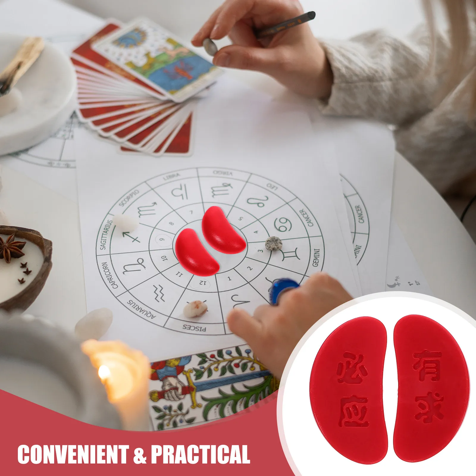 2 Pairs Divination Buddhist Chinese Tool Fortune Telling Supplies